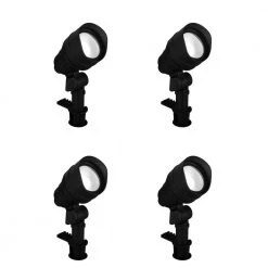 Hampton Bay 4.5-Watt Millennium Black Adjustable Light Color Outdoor Integrated LED Landscape Flood Light (4-Pack)