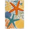 Hampton Bay Aloha Multicolor 5 ft. 3 in. x 7 ft. 5 in. Floral Modern Indoor/Outdoor Area Rug