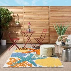 Hampton Bay Aloha Multicolor 5 ft. 3 in. x 7 ft. 5 in. Floral Modern Indoor/Outdoor Area Rug -Hampton Bay Shop multicolor hampton bay area rugs 828767 fa 1000