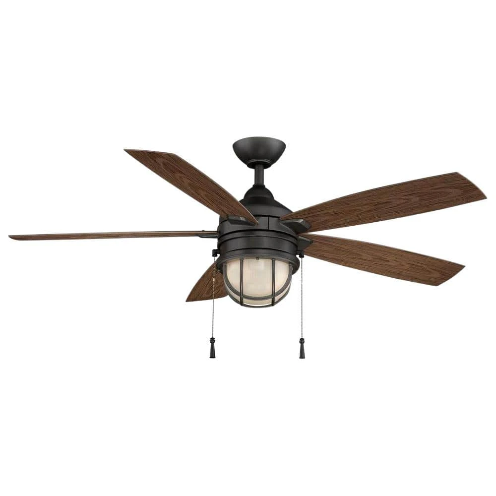 Hampton Bay Seaport 52 in. LED Indoor/Outdoor Natural Iron Ceiling Fan with Light Kit 1 Hampton Bay Seaport 52 in. LED Indoor/Outdoor Natural Iron Ceiling Fan with Light Kit