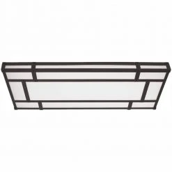 Hampton Bay 18.5 in. Linear 1-Light Natural Iron Dimmable LED Flush Mount