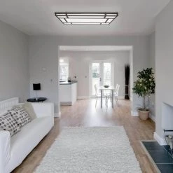 Hampton Bay 18.5 in. Linear 1-Light Natural Iron Dimmable LED Flush Mount -Hampton Bay Shop natural iron hampton bay flush mount lights hb1517l4 151 66 1000