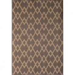 Hampton Bay Santorini Chevron Diamonds Natural/Pebble 8 ft. x 10 ft. Indoor/Outdoor Area Rug