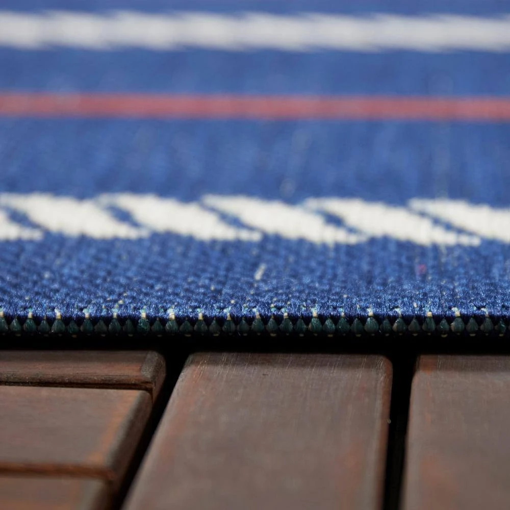 Hampton Bay Stripes Navy 5 ft. 3 in. x 7 ft. Indoor/Outdoor Area Rug 3 Hampton Bay Stripes Navy 5 ft. 3 in. x 7 ft. Indoor/Outdoor Area Rug - Image 3