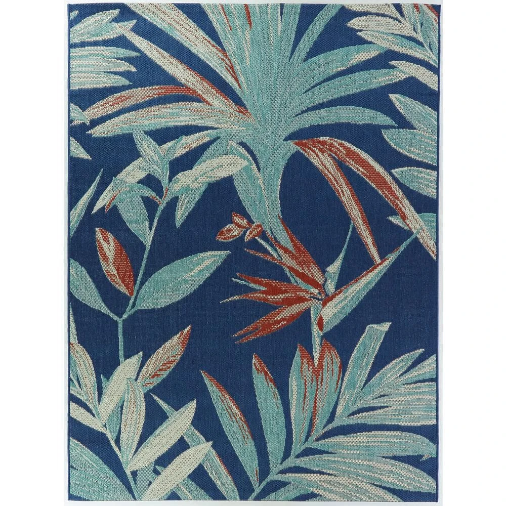 Hampton Bay Palm Blue 8 ft. x 10 ft. Argyle Indoor/Outdoor Area Rug 1 Hampton Bay Palm Blue 8 ft. x 10 ft. Argyle Indoor/Outdoor Area Rug