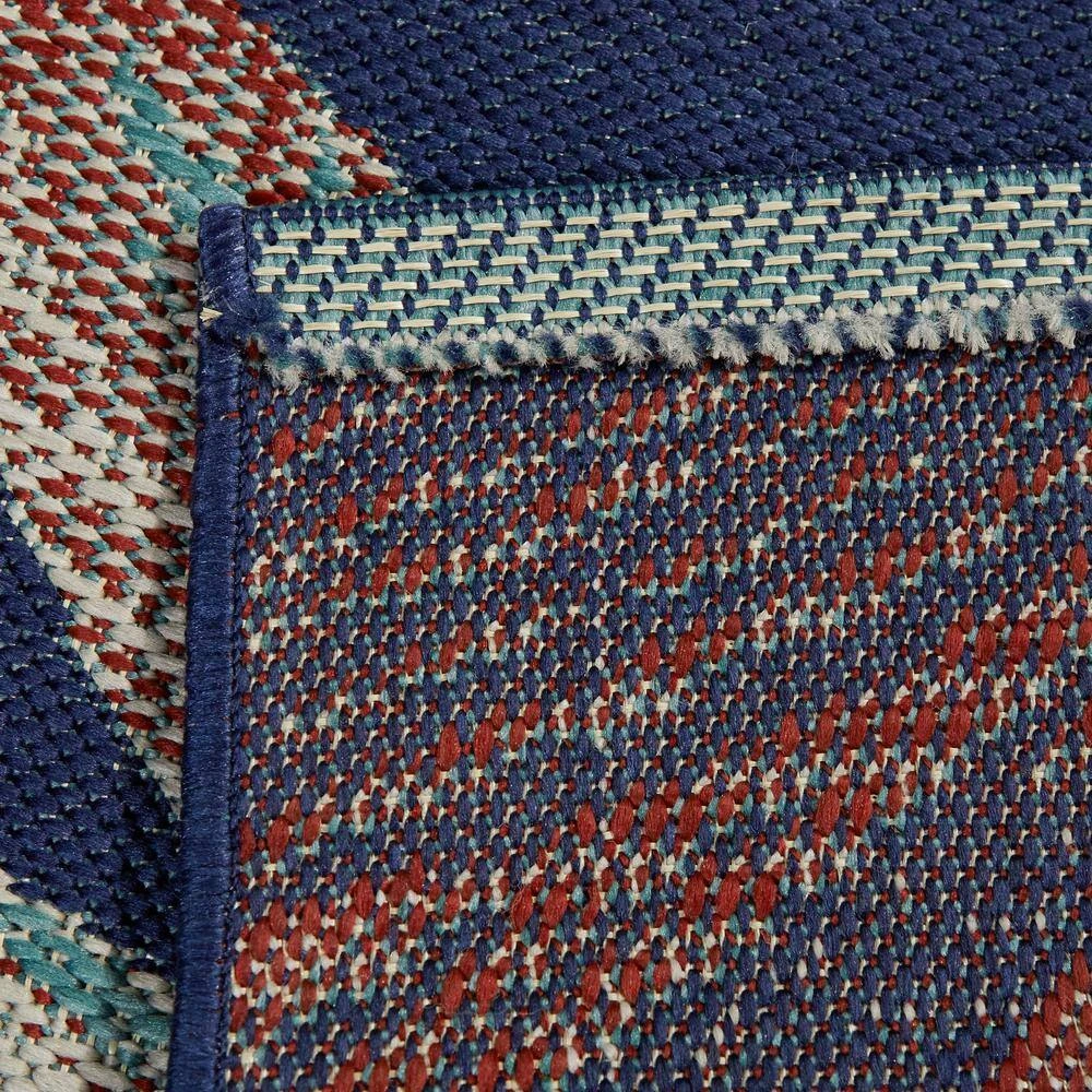 Hampton Bay Palm Blue 8 ft. x 10 ft. Argyle Indoor/Outdoor Area Rug 6 Hampton Bay Palm Blue 8 ft. x 10 ft. Argyle Indoor/Outdoor Area Rug - Image 6