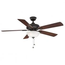 Hampton Bay Larson 52 in. LED Oil Rubbed Bronze Smart Hubspace Ceiling Fan with Light and Remote