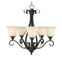 Hampton Bay Westwood 5-Light Oil-Rubbed Bronze Chandelier with Frosted White Glass Shades 24 Hampton Bay Westwood 5-Light Oil-Rubbed Bronze Chandelier with Frosted White Glass Shades -Hampton Bay Shop oil rubbed bronze hampton bay chandeliers iay8115a 4 1f 1000