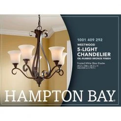 Hampton Bay Westwood 5-Light Oil-Rubbed Bronze Chandelier with Frosted White Glass Shades 29 Hampton Bay Westwood 5-Light Oil-Rubbed Bronze Chandelier with Frosted White Glass Shades -Hampton Bay Shop oil rubbed bronze hampton bay chandeliers iay8115a 4 31 1000