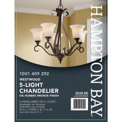 Hampton Bay Westwood 5-Light Oil-Rubbed Bronze Chandelier with Frosted White Glass Shades 23 Hampton Bay Westwood 5-Light Oil-Rubbed Bronze Chandelier with Frosted White Glass Shades -Hampton Bay Shop oil rubbed bronze hampton bay chandeliers iay8115a 4 4f 1000