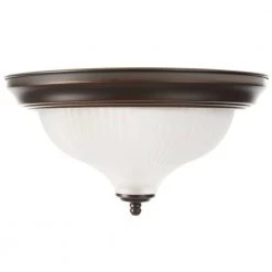 Hampton Bay 11 in. 2-Light Oil-Rubbed Bronze Flush Mount with Frosted Swirl Glass Shade -Hampton Bay Shop oil rubbed bronze hampton bay flush mount lights fzp8012a orb 31 1000