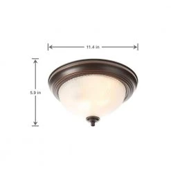 Hampton Bay 11 in. 2-Light Oil-Rubbed Bronze Flush Mount with Frosted Swirl Glass Shade -Hampton Bay Shop oil rubbed bronze hampton bay flush mount lights fzp8012a orb 40 1000