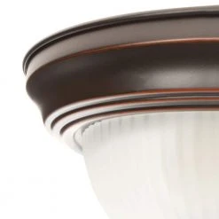 Hampton Bay 11 in. 2-Light Oil-Rubbed Bronze Flush Mount with Frosted Swirl Glass Shade -Hampton Bay Shop oil rubbed bronze hampton bay flush mount lights fzp8012a orb 66 1000