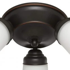 Hampton Bay 17.5 in. 3-Light Oil-Rubbed Bronze Flush Mount with Bell Shaped Frosted Glass Shades -Hampton Bay Shop oil rubbed bronze hampton bay flush mount lights isr8083a 2 a0 1000