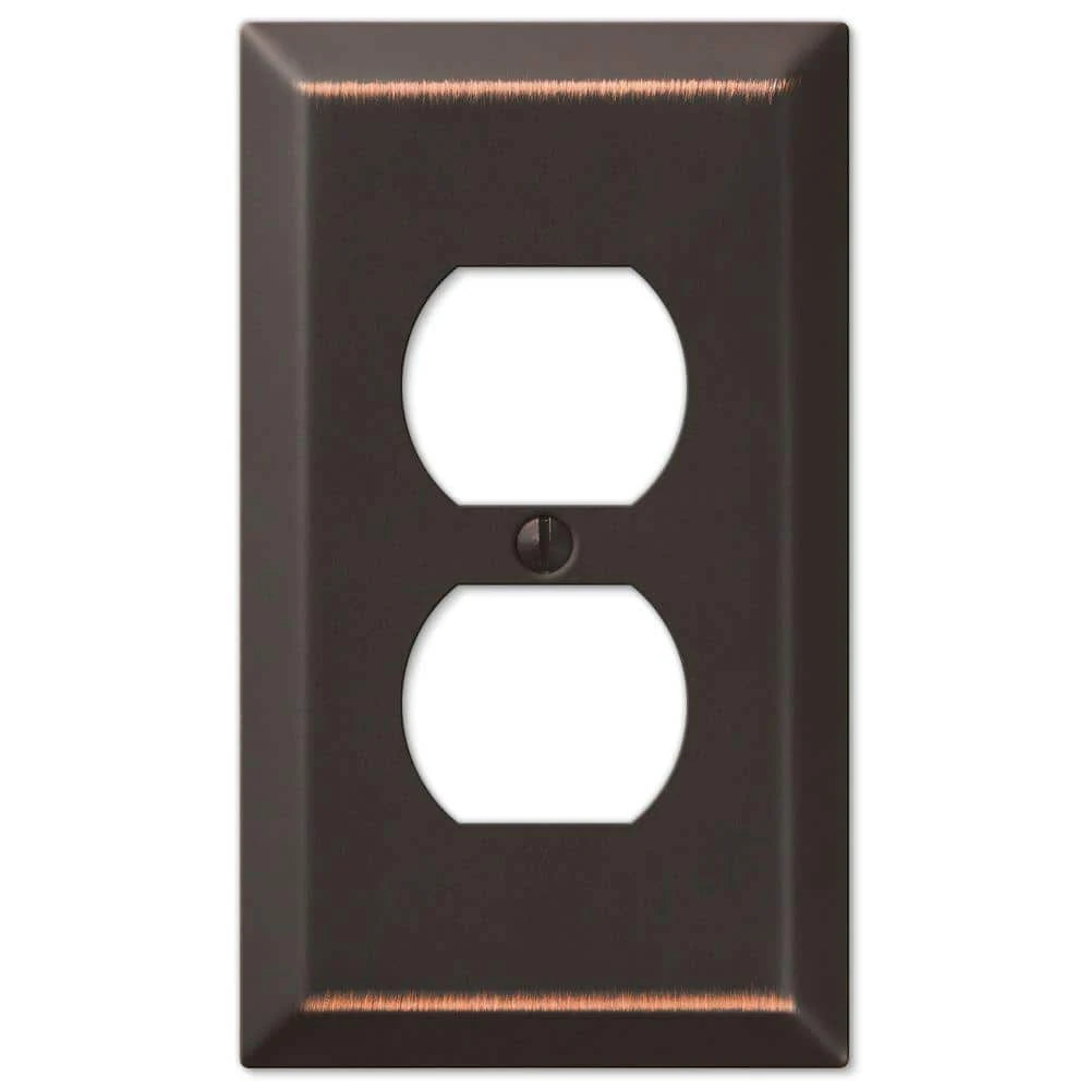 Hampton Bay Aged Bronze Metallic 1-Gang Duplex Steel Wall Plate (6-Pack) 1 Hampton Bay Aged Bronze Metallic 1-Gang Duplex Steel Wall Plate (6-Pack)