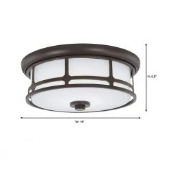 Hampton Bay Portland Court 14 in. 1-Light Oil Rubbed Bronze with Gold Highlights LED Flush Mount -Hampton Bay Shop oil rubbed bronze with gold highlights hampton bay flush mount lights 23984 40 1000