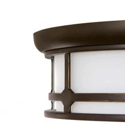 Hampton Bay Portland Court 14 in. 1-Light Oil Rubbed Bronze with Gold Highlights LED Flush Mount -Hampton Bay Shop oil rubbed bronze with gold highlights hampton bay flush mount lights 23984 66 1000