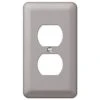 Hampton Bay Declan 1 Gang Duplex Steel Wall Plate - Pewter