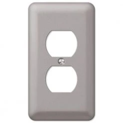 Hampton Bay Declan 1 Gang Duplex Steel Wall Plate - Pewter