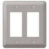 Hampton Bay Declan 2 Gang Rocker Steel Wall Plate - Pewter