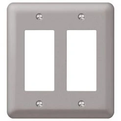 Hampton Bay Declan 2 Gang Rocker Steel Wall Plate - Pewter
