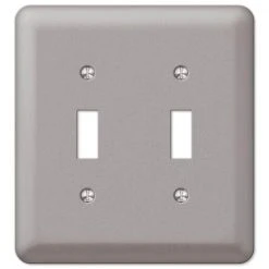 Hampton Bay Declan 2 Gang Toggle Steel Wall Plate - Pewter
