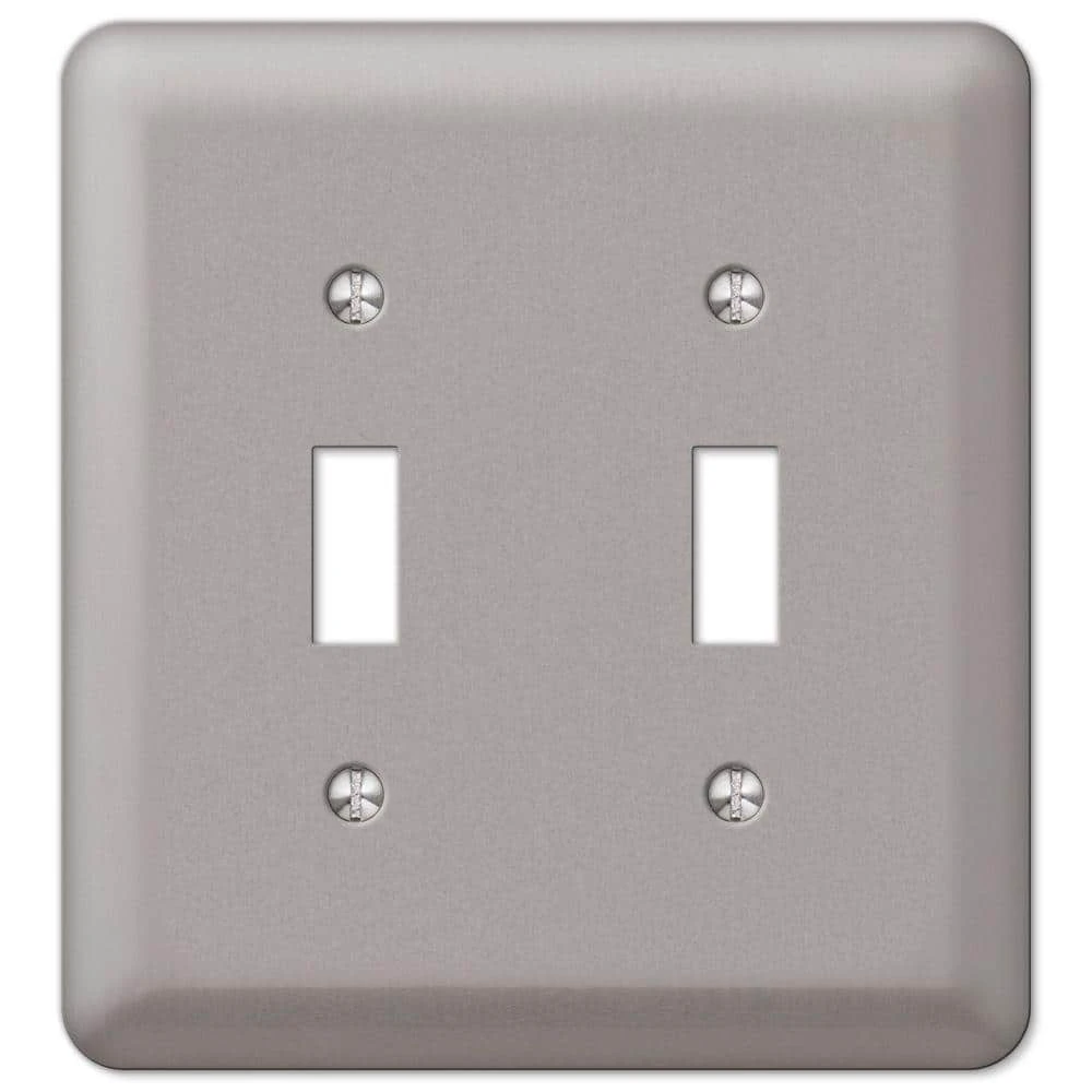 Hampton Bay Declan 2 Gang Toggle Steel Wall Plate - Pewter 1 Hampton Bay Declan 2 Gang Toggle Steel Wall Plate - Pewter