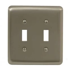Hampton Bay Pewter 2-Gang Toggle Wall Plate