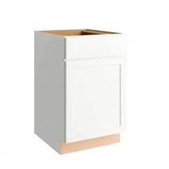 Hampton Bay Courtland Polar White Finish Laminate Shaker Stock Assembled Base Kitchen Cabinet 21 in. x 34.5 in. x 24 in.