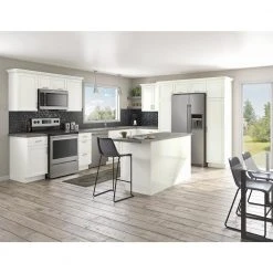 Hampton Bay Courtland Shaker Assembled 30 in. x 34.5 in. x 30 in. Stock Lazy Susan Corner Base Left Kitchen Cabinet in Polar White -Hampton Bay Shop polar white hampton bay assembled kitchen cabinets bls36 csw c3 1000