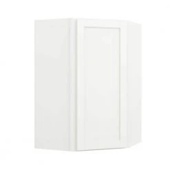 Hampton Bay Finish Courtland Shaker Assembled Stock Corner Wall Kitchen Cabinet in Polar White 36 in. W x 24 in. D