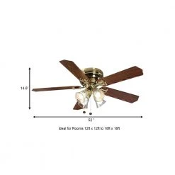 Hampton Bay Carriage House 52 in. Indoor LED Polished Brass Ceiling Fan with Light Kit, Reversible Motor and Reversible Blades -Hampton Bay Shop polished brass hampton bay ceiling fans with lights 46008 a0 1000