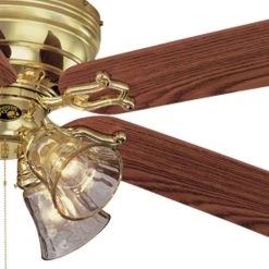 Hampton Bay Carriage House 52 in. Indoor LED Polished Brass Ceiling Fan with Light Kit, Reversible Motor and Reversible Blades -Hampton Bay Shop polished brass hampton bay ceiling fans with lights 46008 c3 1000