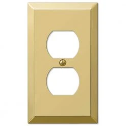 Hampton Bay Metallic 1 Gang Duplex Steel Wall Plate - Polished Brass