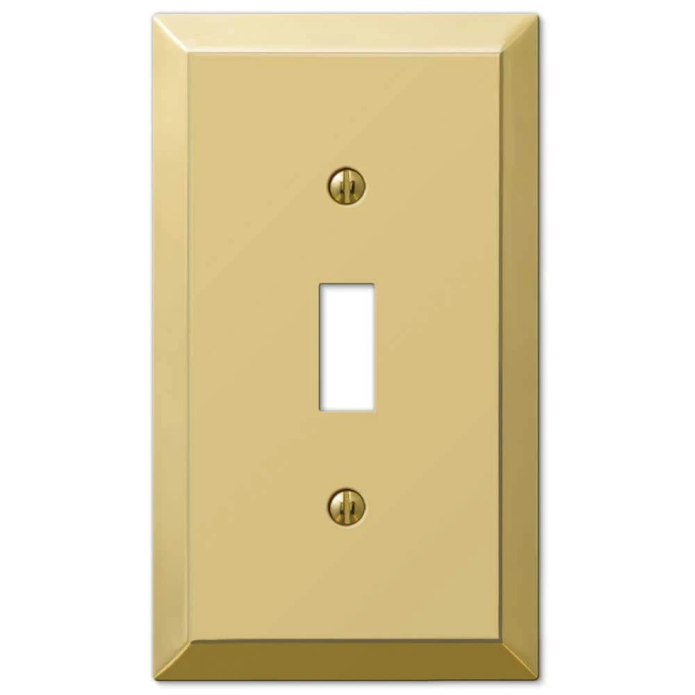 Hampton Bay Metallic 1 Gang Toggle Steel Wall Plate - Polished Brass 1 Hampton Bay Metallic 1 Gang Toggle Steel Wall Plate - Polished Brass