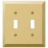 Hampton Bay Metallic 2 Gang Toggle Steel Wall Plate - Polished Brass