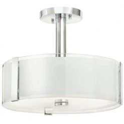 Hampton Bay Bourland 14 in. 3-Light Polished Chrome Semi-Flush Mount Kitchen Ceiling Light Fixture