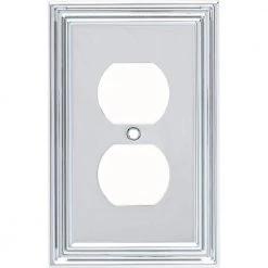 Hampton Bay Chrome 1-Gang Duplex Outlet Wall Plate (1-Pack)