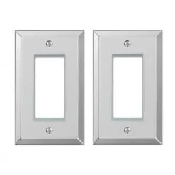 Hampton Bay Acrylic 1 Gang Rocker Acryilic Wall Plate - Polished Mirror (2-Pack)