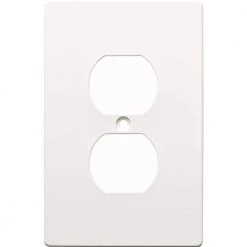 Hampton Bay White 1-Gang Duplex Outlet Wall Plate (1-Pack)