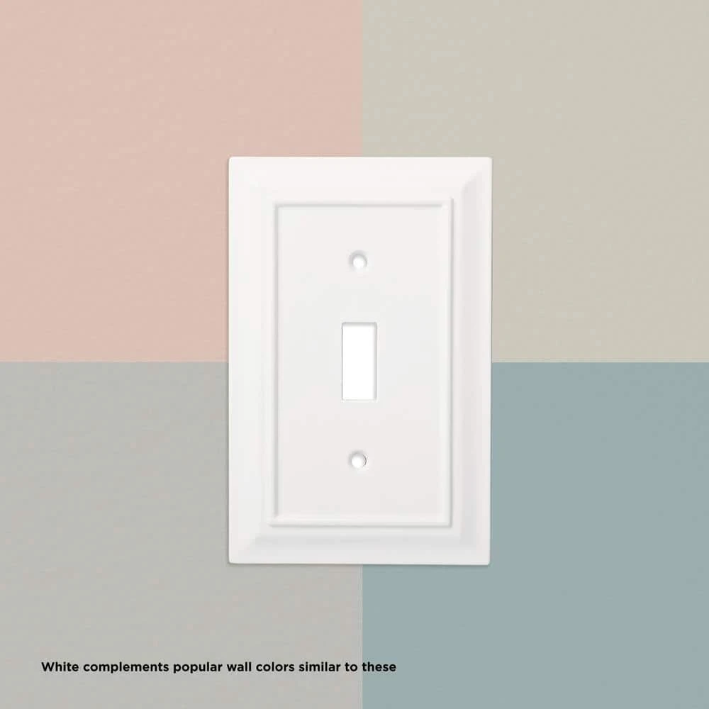 Hampton Bay White 1-Gang Toggle Wall Plate (1-Pack) 4 Hampton Bay White 1-Gang Toggle Wall Plate (1-Pack) - Image 4