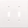 Hampton Bay White 2-Gang Toggle Wall Plate (1-Pack)