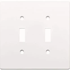 Hampton Bay White 2-Gang Toggle Wall Plate (1-Pack)