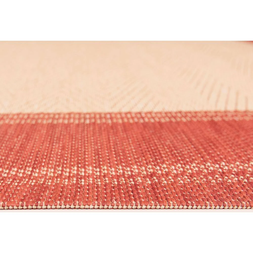 Hampton Bay Border Red/Beige 5 ft. x 7 ft. Indoor/Outdoor Area Rug 3 Hampton Bay Border Red/Beige 5 ft. x 7 ft. Indoor/Outdoor Area Rug - Image 3