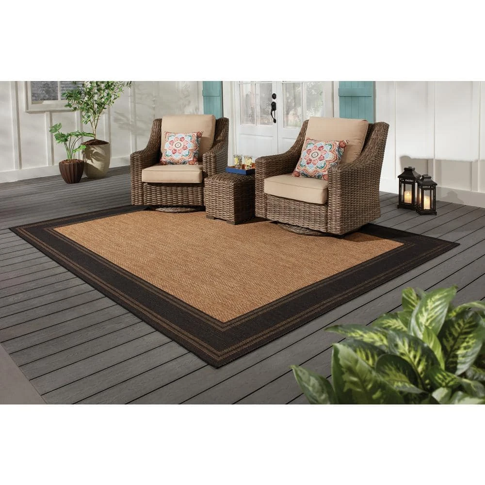 Hampton Bay Border Red/Beige 5 ft. x 7 ft. Indoor/Outdoor Area Rug 2 Hampton Bay Border Red/Beige 5 ft. x 7 ft. Indoor/Outdoor Area Rug - Image 2