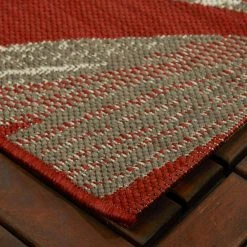 Hampton Bay Palm Red 5 ft. x 7 ft. Indoor/Outdoor Area Rug -Hampton Bay Shop red hampton bay outdoor rugs 3091140 1d 1000