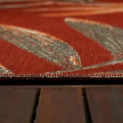 Hampton Bay Palm Red 5 ft. x 7 ft. Indoor/Outdoor Area Rug -Hampton Bay Shop red hampton bay outdoor rugs 3091140 40 1000