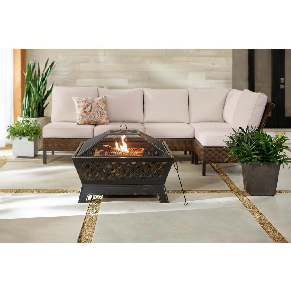 Hampton Bay Tipton 34 in. Steel Deep Bowl Fire Pit in Oil Rubbed Bronze 3 Hampton Bay Tipton 34 in. Steel Deep Bowl Fire Pit in Oil Rubbed Bronze - Image 3