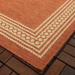 Hampton Bay Rust with Tan Border 9 ft. 2 in. x 12 ft. Indoor/Outdoor Area Rug 12 Hampton Bay Rust with Tan Border 9 ft. 2 in. x 12 ft. Indoor/Outdoor Area Rug -Hampton Bay Shop rust hampton bay outdoor rugs 3091243 1d 1000