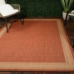 Hampton Bay Rust with Tan Border 9 ft. 2 in. x 12 ft. Indoor/Outdoor Area Rug 15 Hampton Bay Rust with Tan Border 9 ft. 2 in. x 12 ft. Indoor/Outdoor Area Rug -Hampton Bay Shop rust hampton bay outdoor rugs 3091243 31 1000